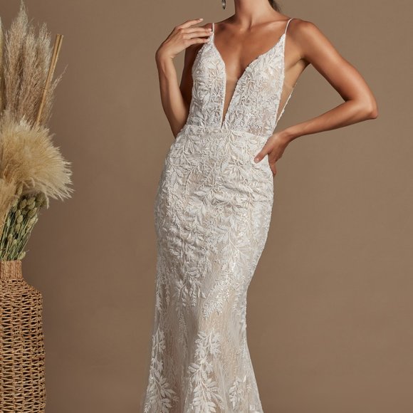 NEW WEDDING BRIDAL SHEATH LONG MAXI  DRESS GOWN NXE915 - Picture 7 of 7